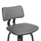 Armen Living Pico 26" Swivel Black Wood Counter Stool in Gray Faux Leather with Black Metal LCPIBABLKGRY26 - alternate 3
